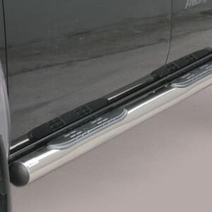 Boční ochranné nerezové nášlapy s plastovými prolisy - tyč