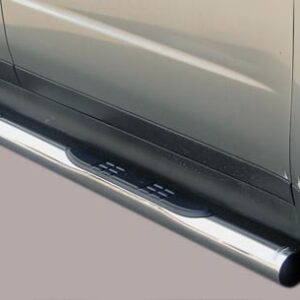 Boční ochranné nerezové nášlapy s plastovými prolisy - tyč