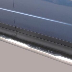 Boční ochranné nerezové nášlapy s plastovými prolisy - tyč