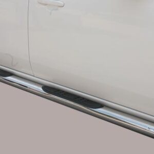 Boční ochranné nerezové nášlapy s plastovými prolisy - tyč