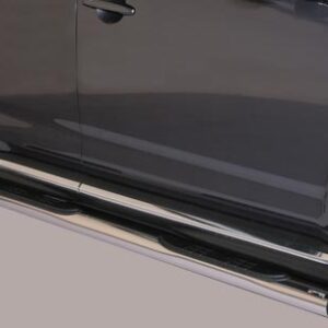 Boční ochranné nerezové nášlapy s plastovými prolisy - tyč