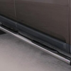 Boční ochranné nerezové nášlapy s plastovými prolisy - tyč