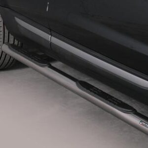 Boční ochranné nerezové nášlapy s plastovými prolisy - tyč