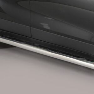 Boční ochranné nerezové nášlapy s plastovými prolisy - tyč