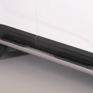 Boční ochranné nerezové nášlapy s plastovými prolisy - tyč