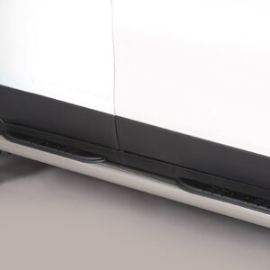 Boční ochranné nerezové nášlapy s plastovými prolisy – tyč