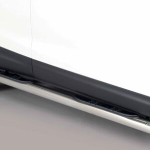 Boční ochranné nerezové nášlapy s plastovými prolisy - tyč pro Nissan Qashqai 2017