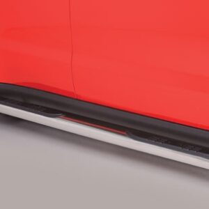 Boční ochranné nerezové nášlapy s plastovými prolisy - tyč