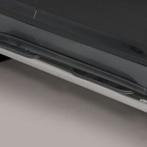 Boční ochranné nerezové nášlapy s plastovými prolisy - tyč