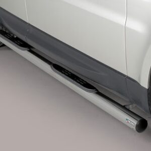 Boční ochranné nerezové nášlapy s plastovými prolisy - tyč