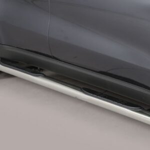 Boční ochranné nerezové nášlapy s plastovými prolisy - tyč