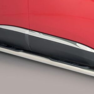 Boční ochranné nerezové nášlapy s plastovými prolisy - tyč