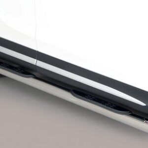 Boční ochranné nerezové nášlapy s plastovými prolisy - tyč