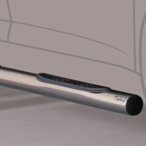 Boční ochranné nerezové nášlapy s plastovými prolisy - tyč