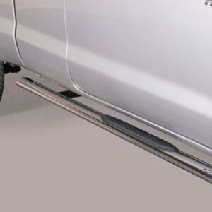 Boční ochranné oválné nerezové nášlapy s plastovými prolisy