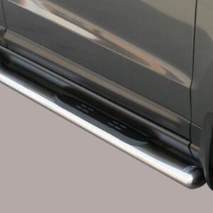 Boční ochranné oválné nerezové nášlapy s plastovými prolisy