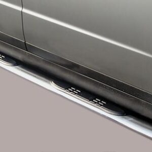 Boční ochranné oválné nerezové nášlapy s plastovými prolisy