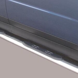 Boční ochranné oválné nerezové nášlapy s plastovými prolisy