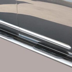 Boční ochranné oválné nerezové nášlapy s plastovými prolisy