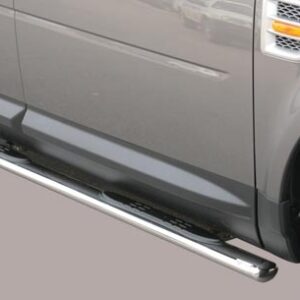 Boční ochranné oválné nerezové nášlapy s plastovými prolisy