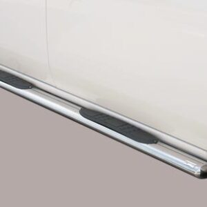 Boční ochranné oválné nerezové nášlapy s plastovými prolisy