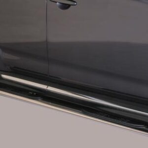 Boční ochranné oválné nerezové nášlapy s plastovými prolisy