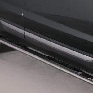 Boční ochranné oválné nerezové nášlapy s plastovými prolisy