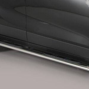 Boční ochranné oválné nerezové nášlapy s plastovými prolisy