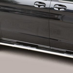 Boční ochranné oválné nerezové nášlapy s plastovými prolisy