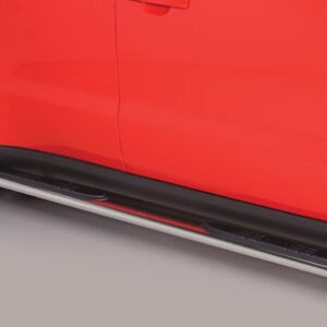 Boční ochranné oválné nerezové nášlapy s plastovými prolisy