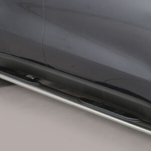 Boční ochranné oválné nerezové nášlapy s plastovými prolisy