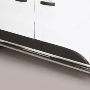 Boční ochranné oválné nerezové nášlapy s plastovými prolisy pro Nissan NV 300