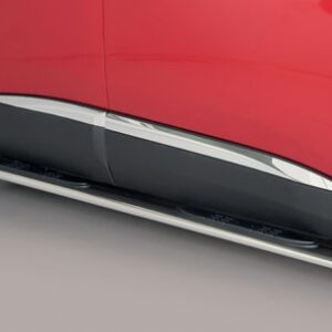 Boční ochranné oválné nerezové nášlapy s plastovými prolisy