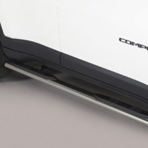 Boční ochranné oválné nerezové nášlapy s plastovými prolisy