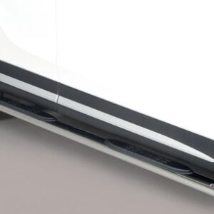 Boční ochranné oválné nerezové nášlapy s plastovými prolisy