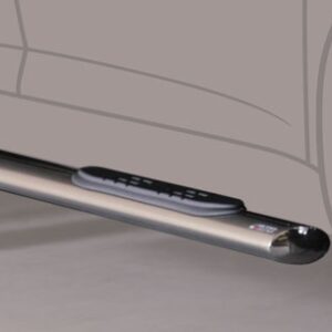 Boční ochranné oválné nerezové nášlapy s plastovými prolisy