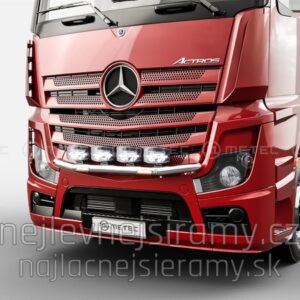 Přední ochranný nerezový rám pro 4 přídavná světla s 2 LED pozičkami pro MB Actros MP4 2011- (ME)