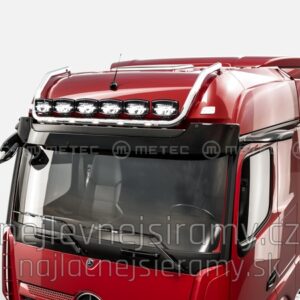 Horní ochranný nerezový rám na střechu kabiny BIG pro 6 přídavných světel s 5 bílými LED pro MB Actros MP4 2011 (ME)