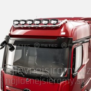 Horní ochranný nerezový rám na střechu kabiny BIG pro 6 přídavných světel se 3 bílými a 4 žlutými LED pro MB Actros MP4 2011 (ME)