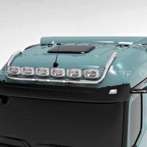 Horní ochranný nerezový rám na střechu kabiny STREAM pro 6 přídavných světel s 7 led pozičkami pro MB Actros 2025- (ME)