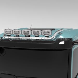 Horní ochranný nerezový rám na střechu kabiny CLASSIC pro 5 přídavných světel s led 4 pozičkami pro MB Actros 2025- (ME)