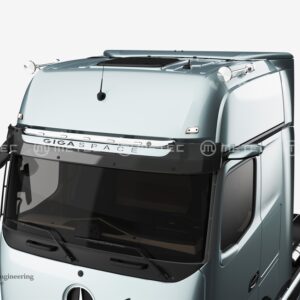 Horní ochranný nerezový rám trubka na střechu kabiny GIGA s 5 bílými LED pro MB Actros 2025- (ME)