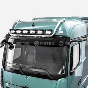 Horní velký ochranný nerezový rám na střechu kabiny BIG pro 6 přídavných světel s 5 bílými LED pozičkami pro MB Actros 2025- (ME)