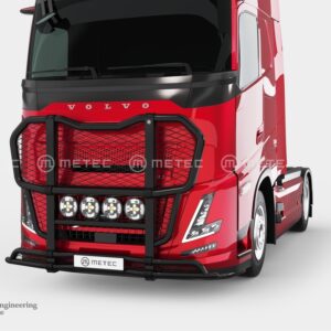 Přední velký ochranný nerezový rám černý s mříží a spodním rámem do boků pro Volvo FH AERO 2024- (ME)