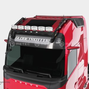 Horní ochranný nerezový rám černý na střechu pro 6 přídavných světel se 3 bílými a 6 žlutými LED model CROSSBAR pro Volvo FH AERO 2024- (ME)