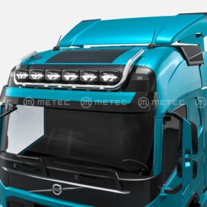 Horní ochranný nerezový rám na střechu velká kabina model Globetrotter pro 6 přídavných světel s led pozičkami pro Volvo FM 2020- (ME)