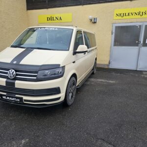 Boční ochranné nerezové celonášlapy aluminium plast černé pro Volkswagen T5, T6, T6.1 (TA)